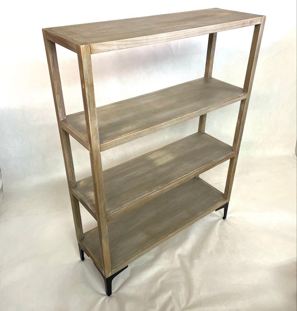 木の棚・ラック・グレーベージュ・ オープンラック・幅90cm 高さ122.5cm