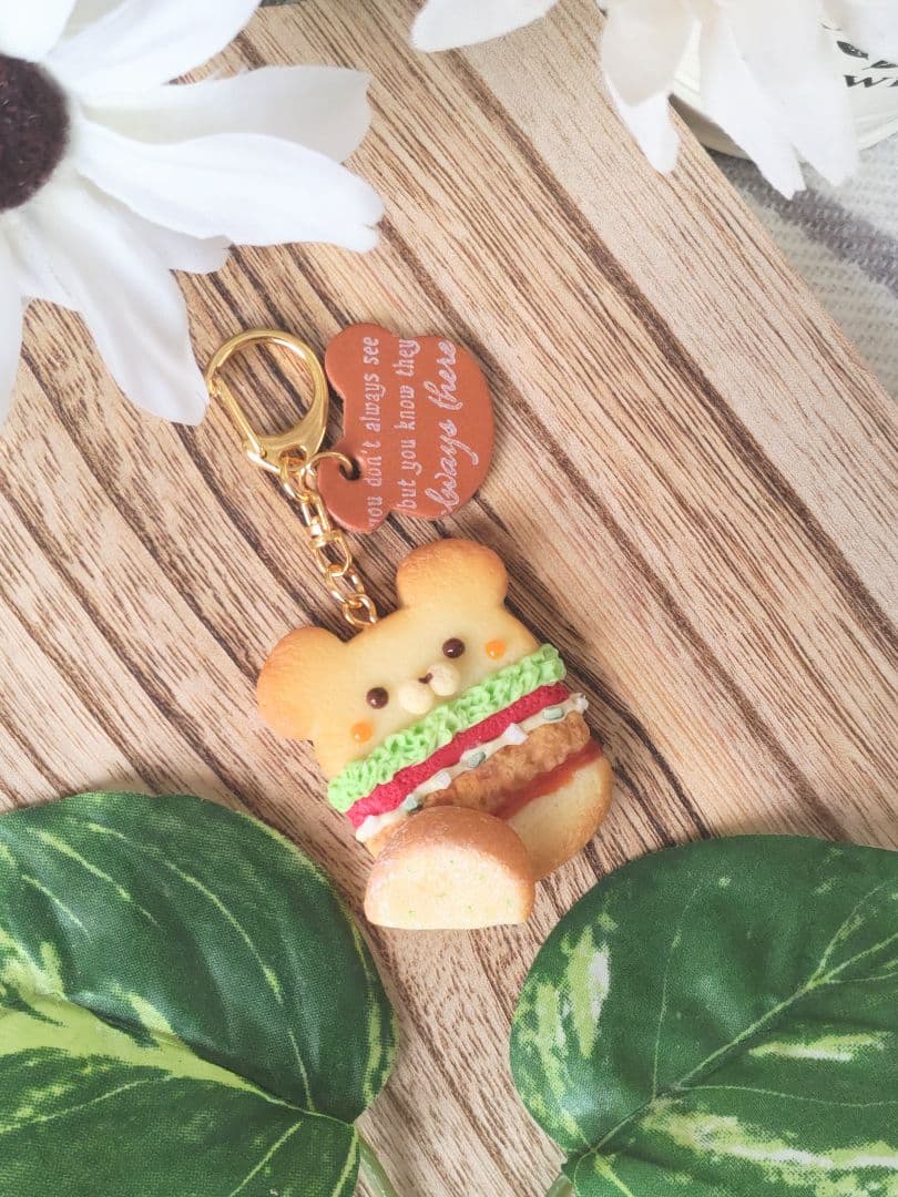 ♡チキン南蛮バーガーCookie♡こいぬ　フェイクスイーツ　チャーム　樹脂粘土