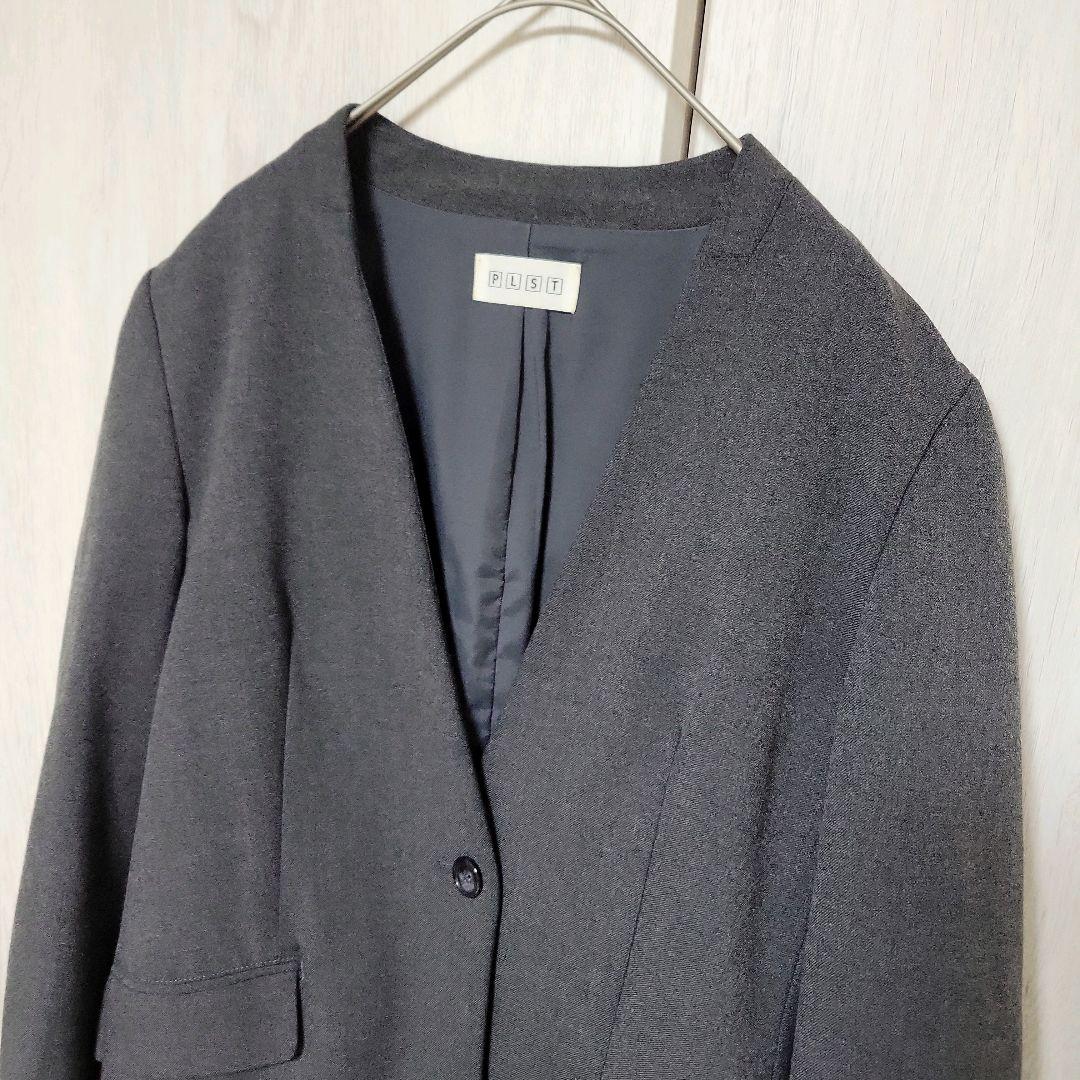 PLST プラステ ウォームリザーブ ノーカラージャケット ワイドパンツ S