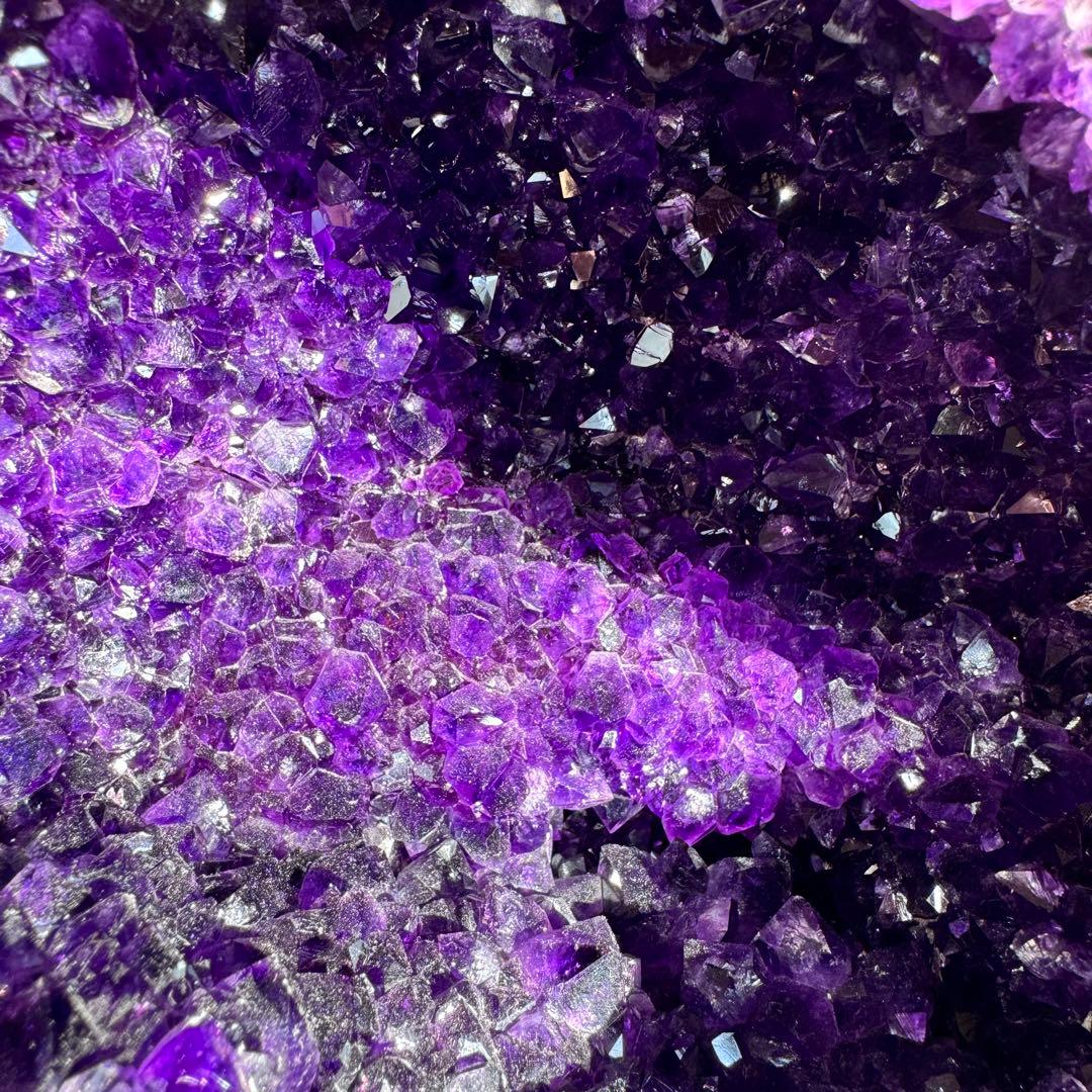 G-6アメジストドーム　濃紫クラスタージォード　天然石　クリスタル　置物13.6