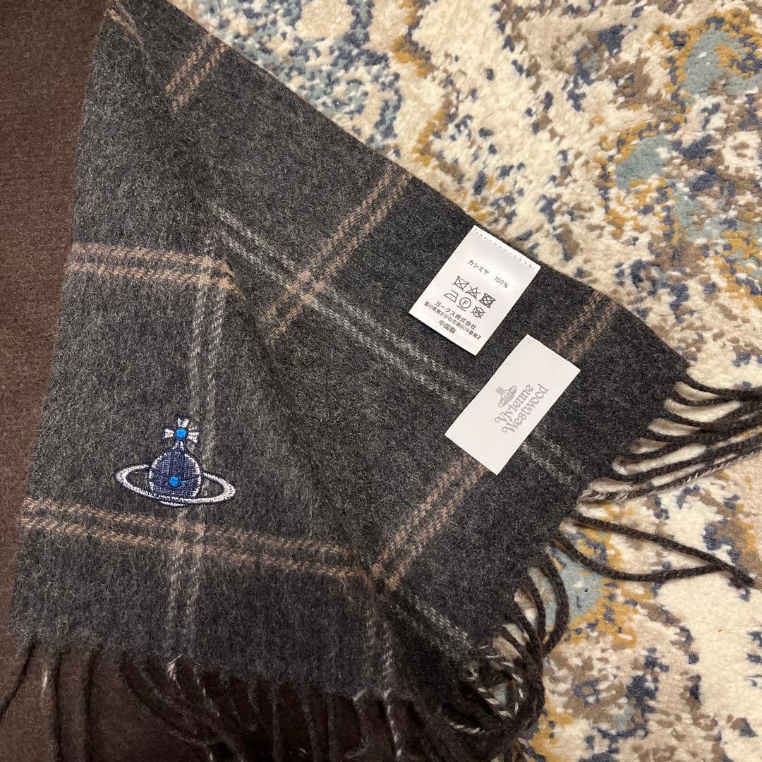 【美品】vivienne westwood カシミア マフラー リバーシブル