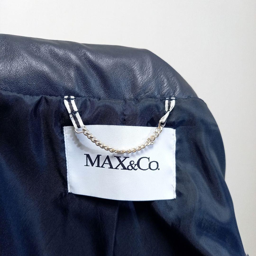 極美品 マックスマーラ MAX&CO 羊革 シープスキン レザージャケット 40
