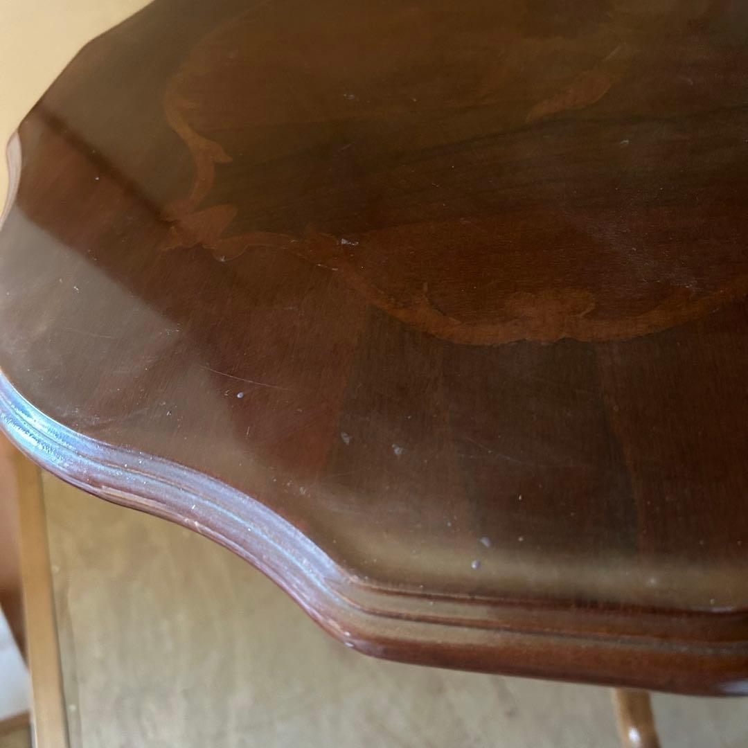 サイドテーブル　イタリア　木製　猫脚