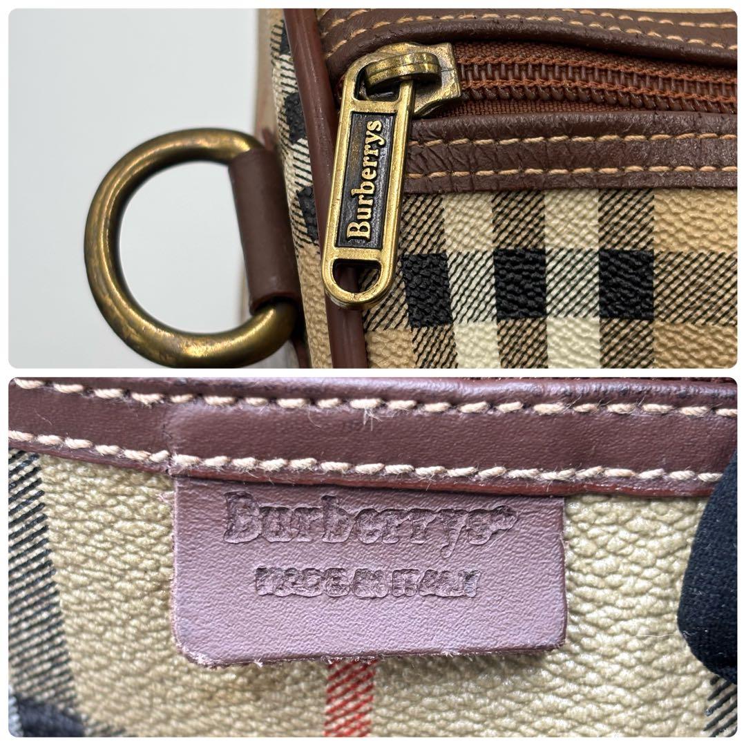 バーバリー ノバチェック 2way レザー ボストンバッグ ショルダーバッグ