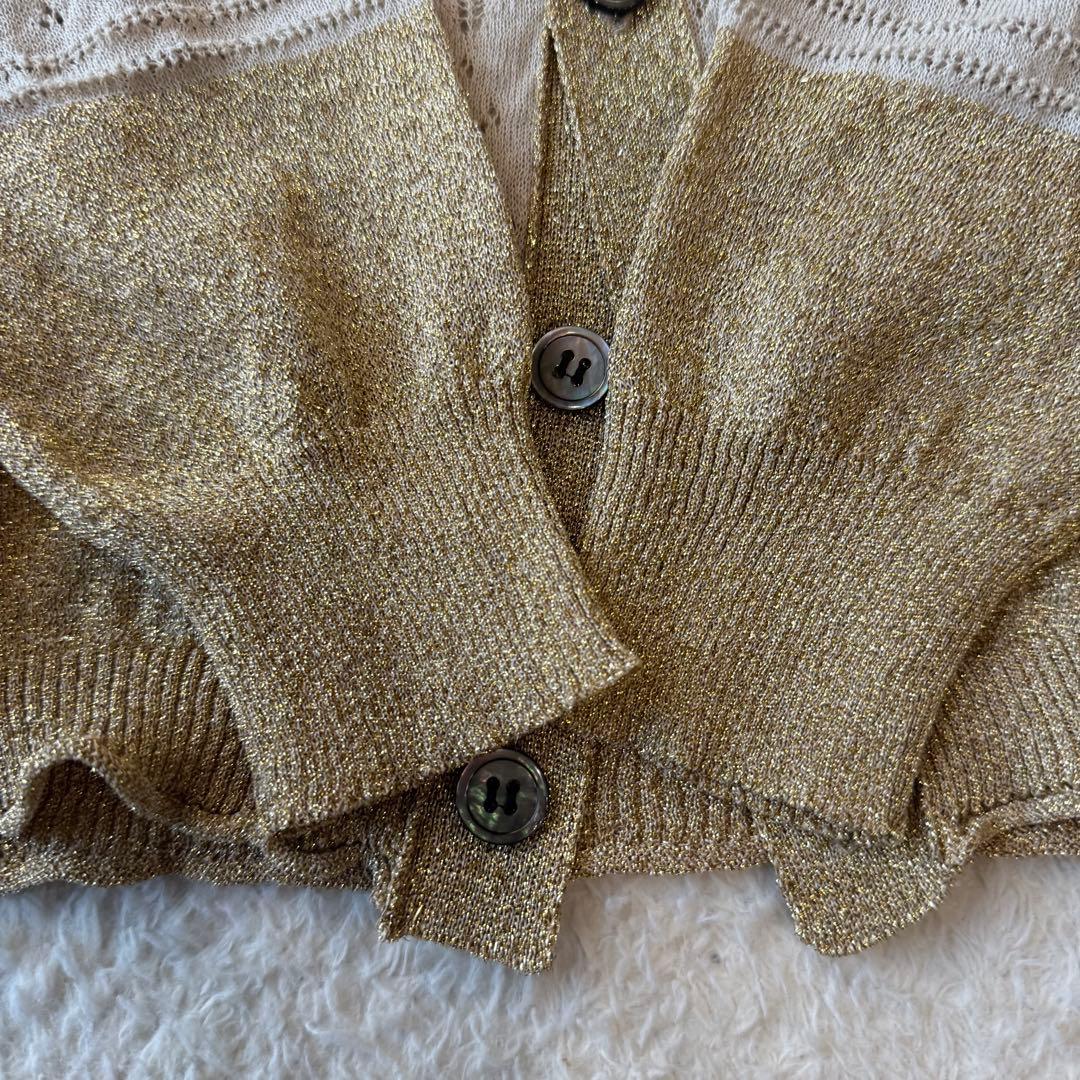 コムデギャルソン カーディガン ウール リネン混 配色切り替え 羽織り