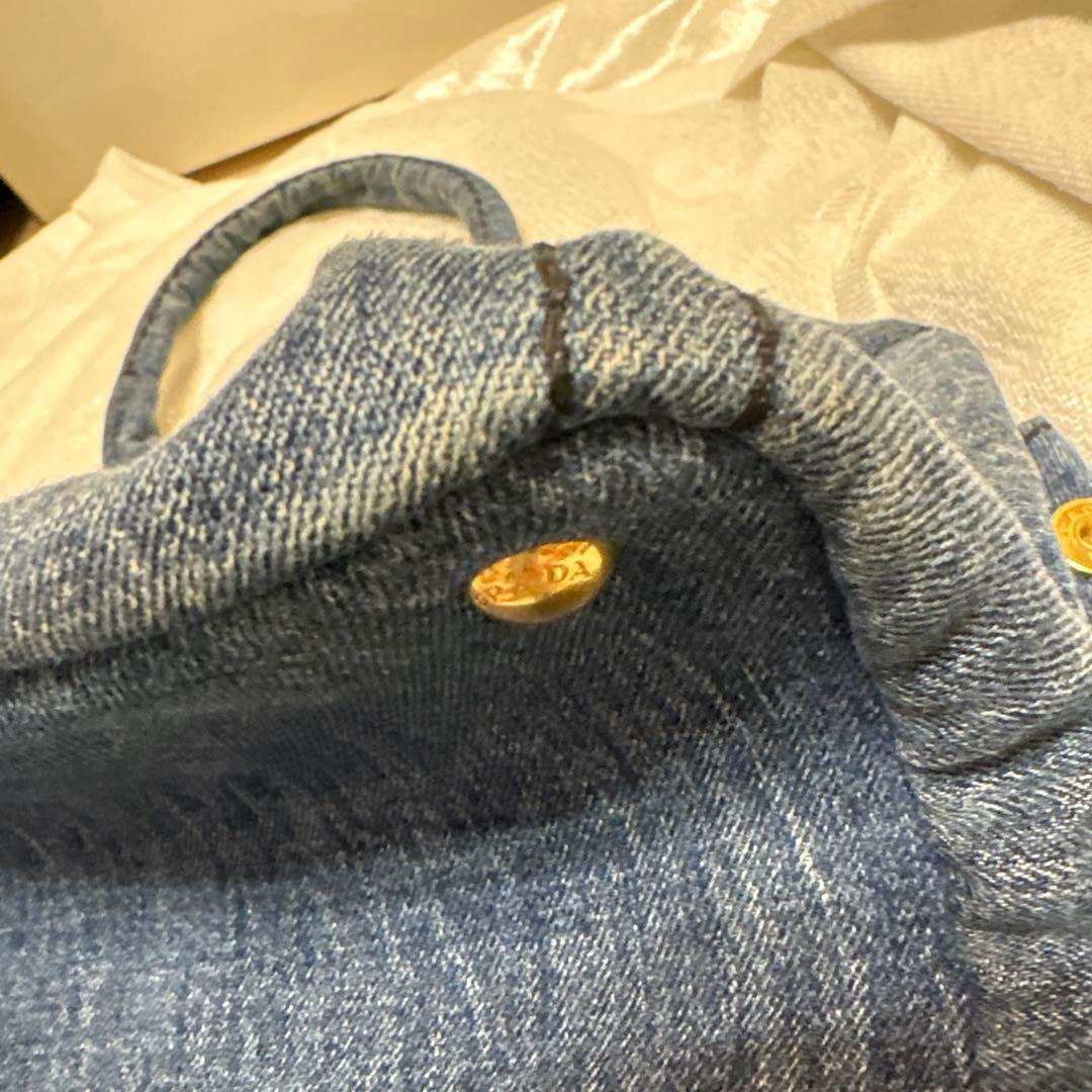 【おにぎり様用】PRADA カナパ Lサイズ　トートバッグキャンバス三角プレート