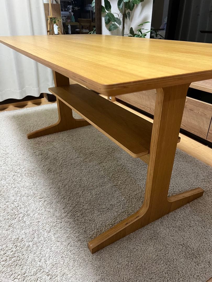 【美品】MUJI 無印良品 リビングでもダイニングでもつかえるテーブル オーク