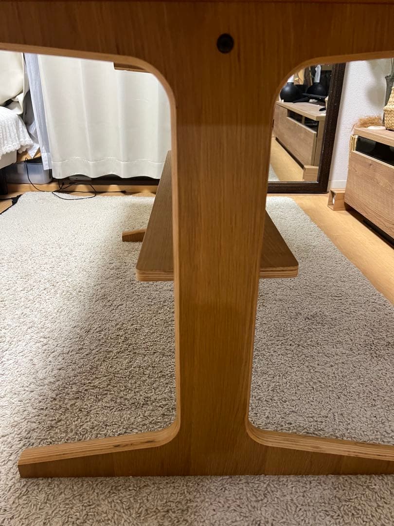 【美品】MUJI 無印良品 リビングでもダイニングでもつかえるテーブル オーク