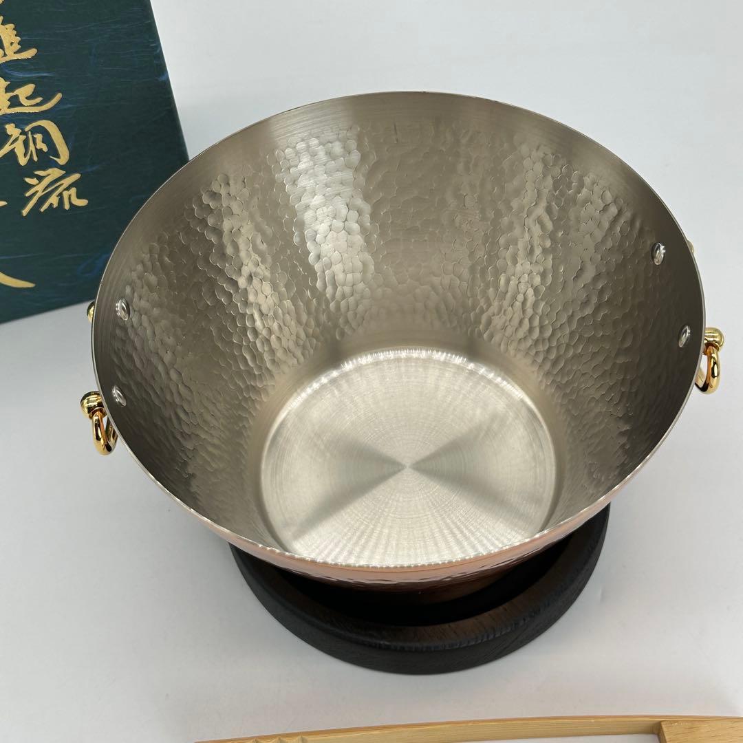 新品未使用 純銅 氷入れ アイスペール トング 木台付 酒器 ワインクーラー