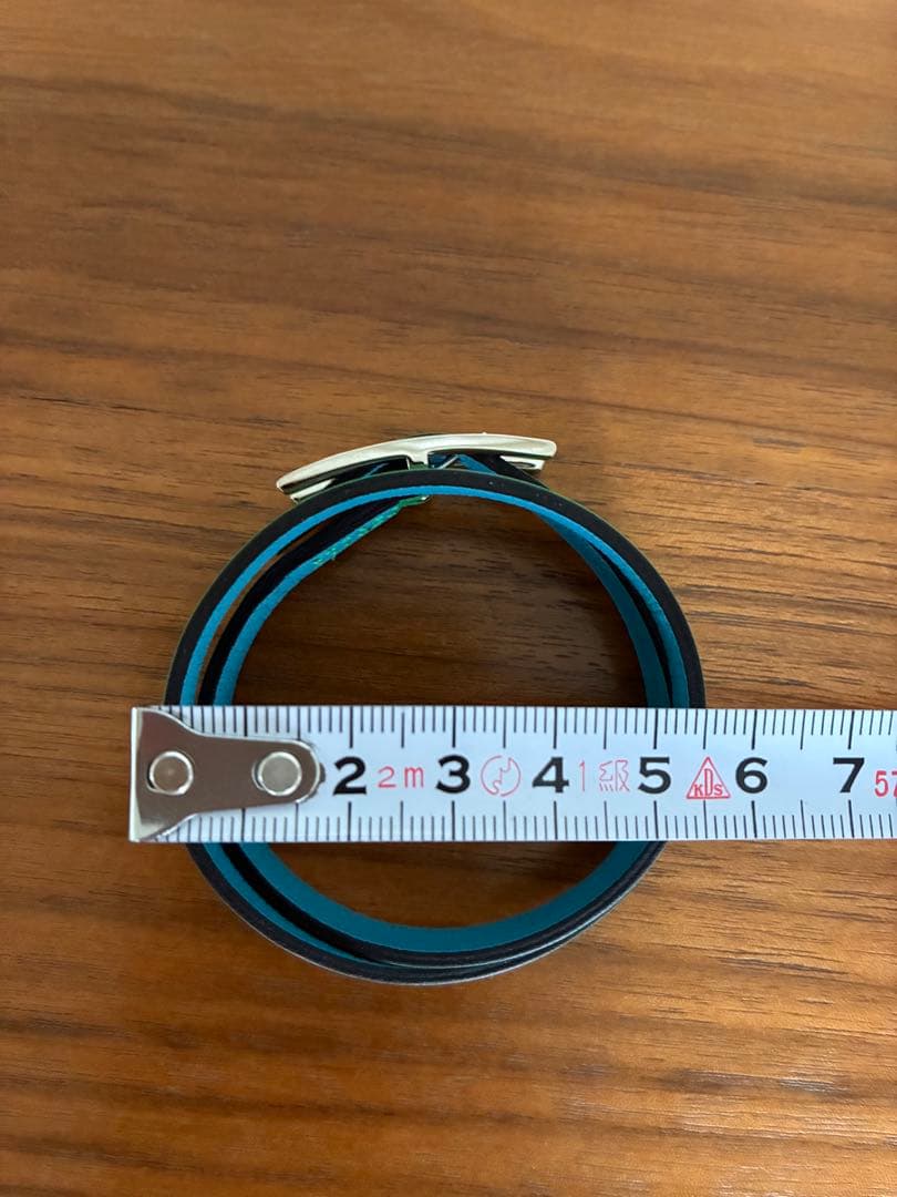 HERMES レザーブレスレット ビーアピ ブルー×グリーン