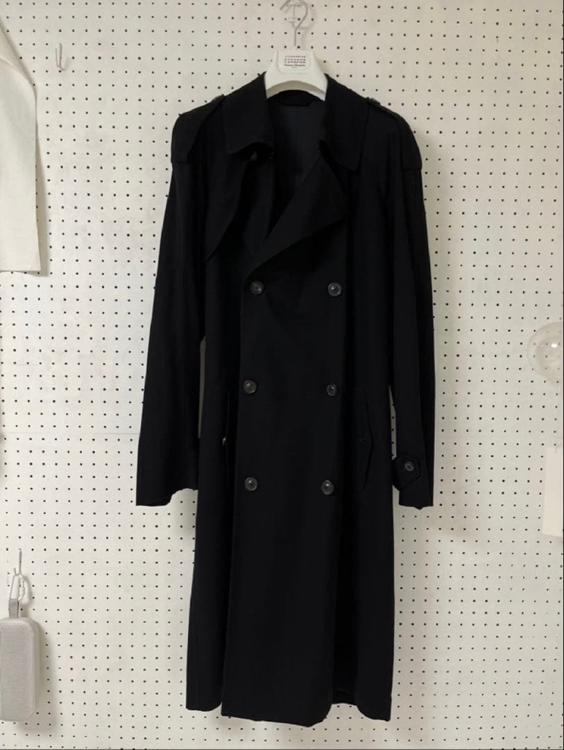 美品　Margiela 2010AW ロングトレンチコート ブラック