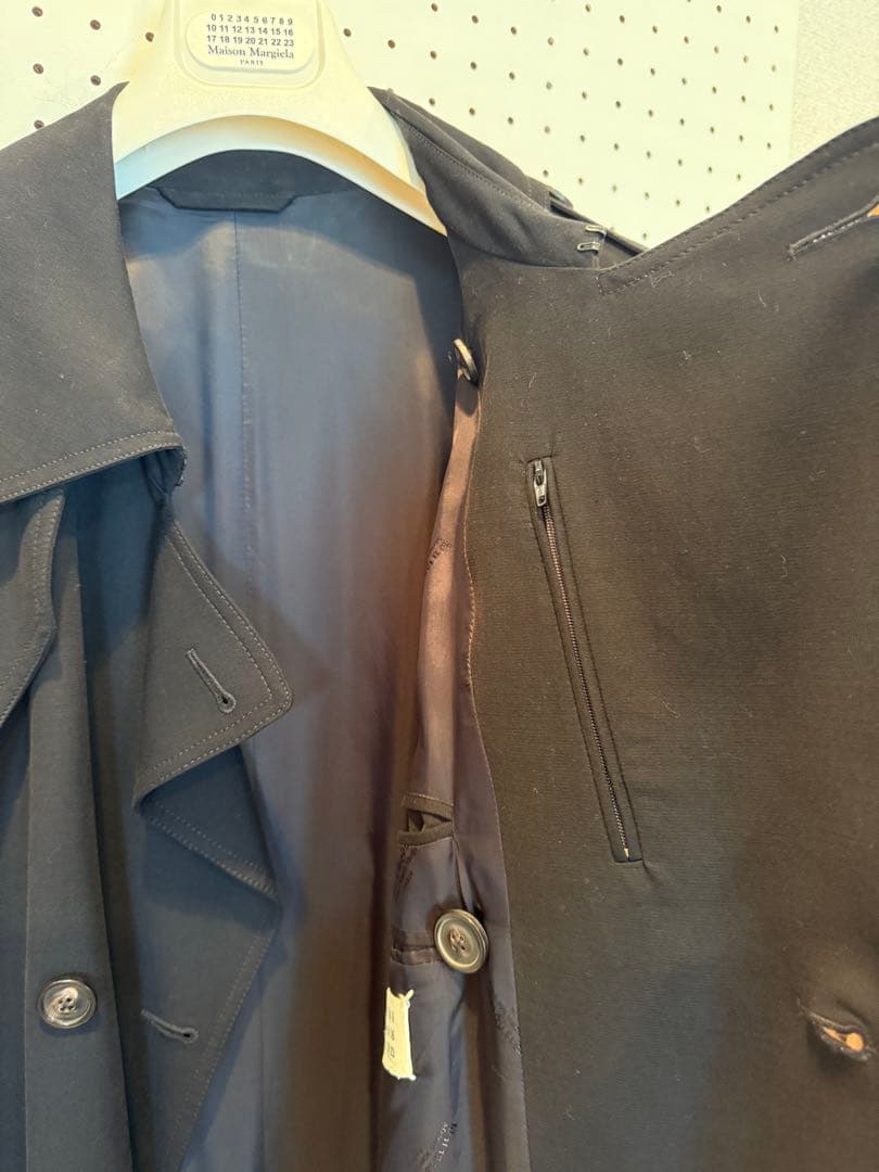 美品　Margiela 2010AW ロングトレンチコート ブラック