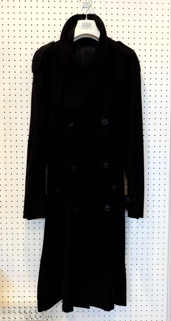 美品　Margiela 2010AW ロングトレンチコート ブラック