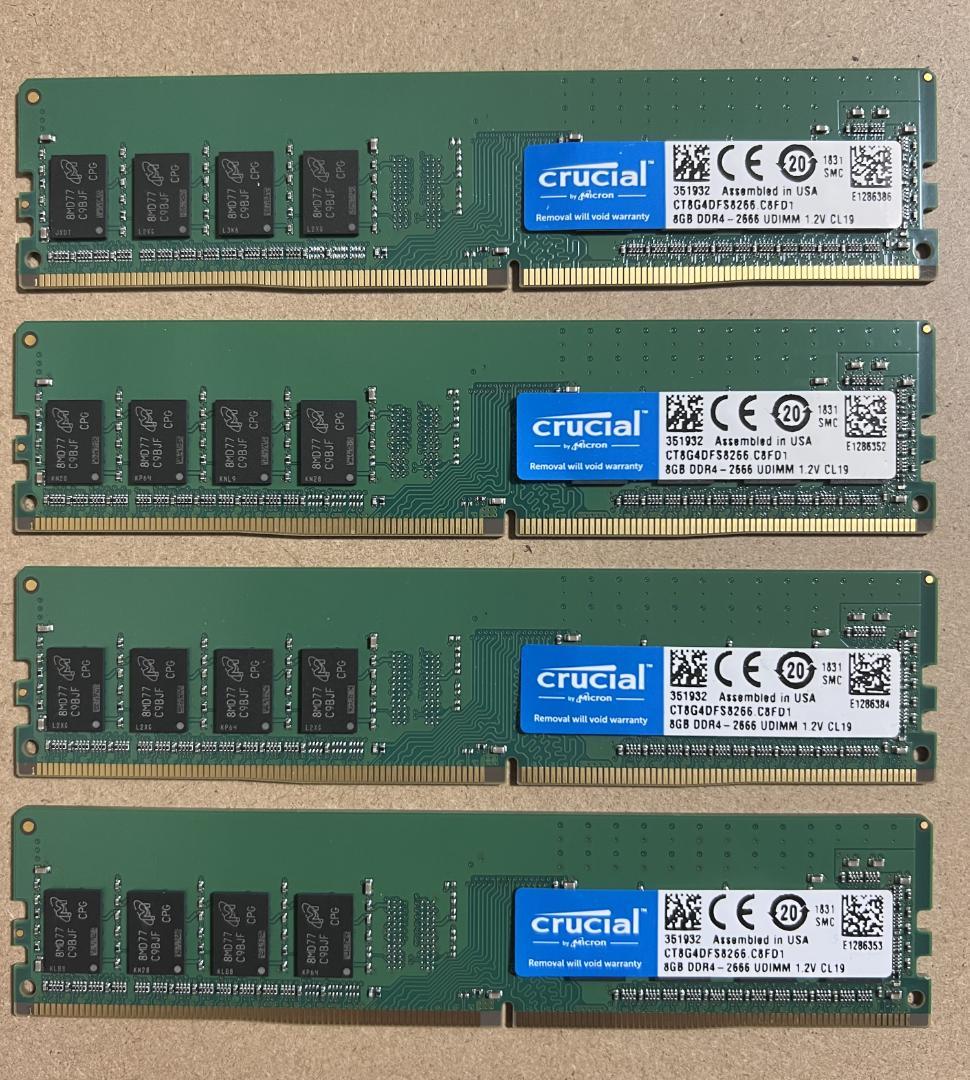メモリー Crucial DDR4-2666 8GBx4 CT2K8G4DFS8266