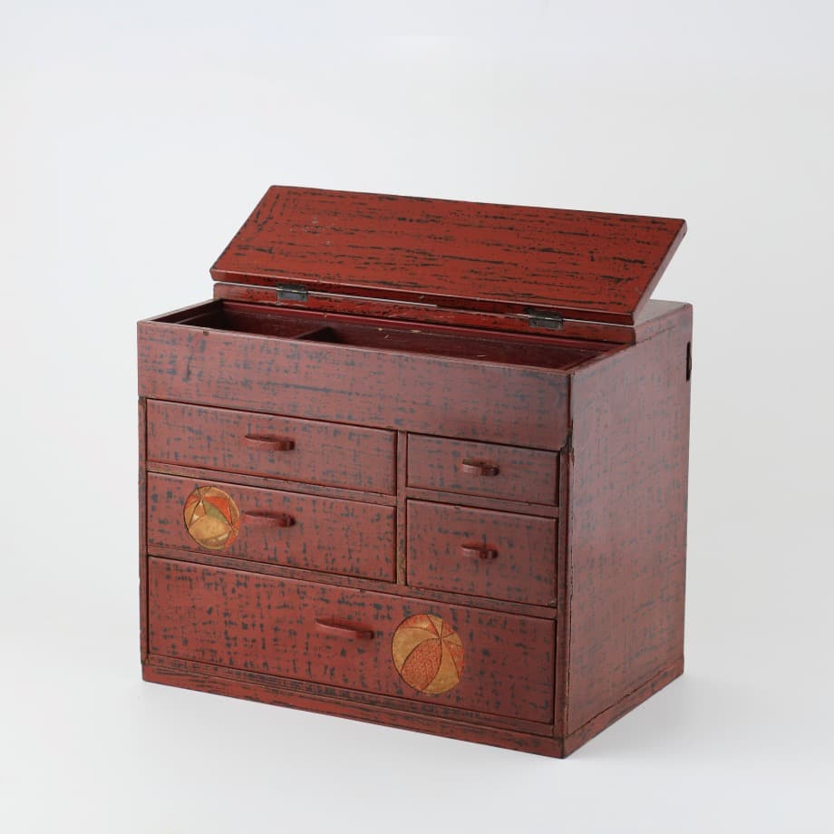 アンティーク小引き出し / 裁縫箱　漆研ぎ出し仕上げ