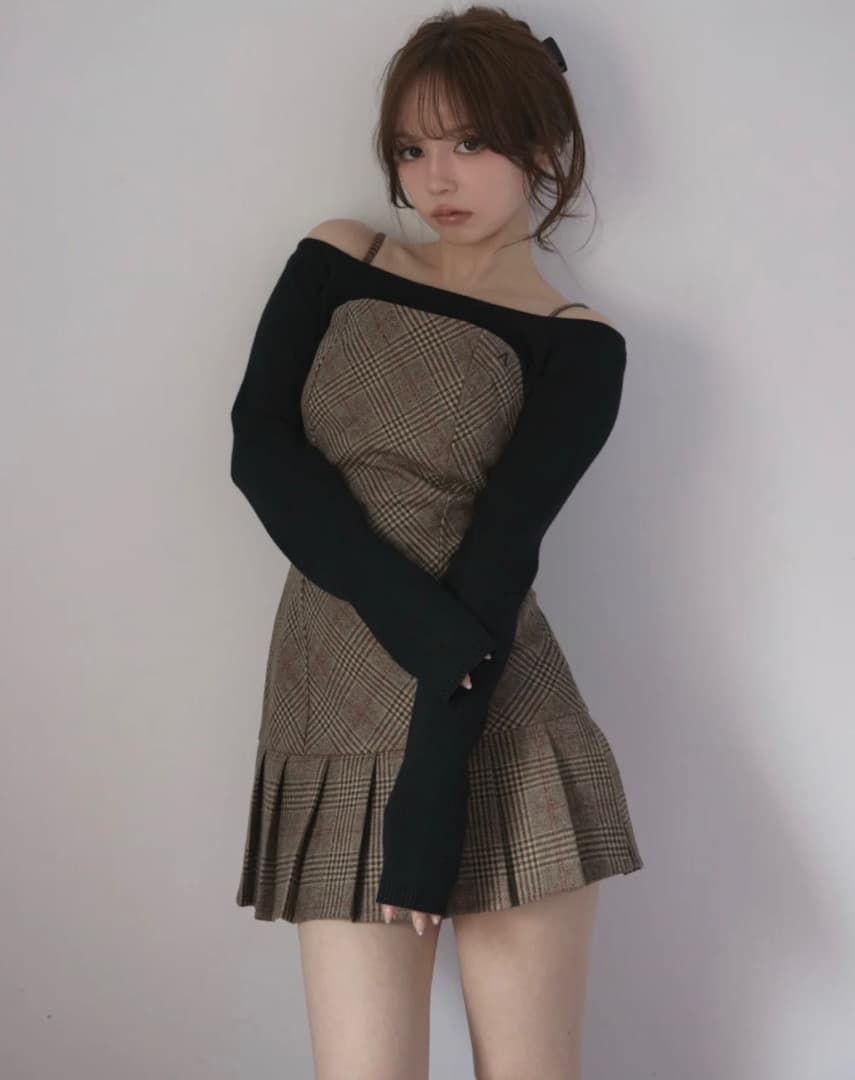 ワンピース andmary Selena check mini dress