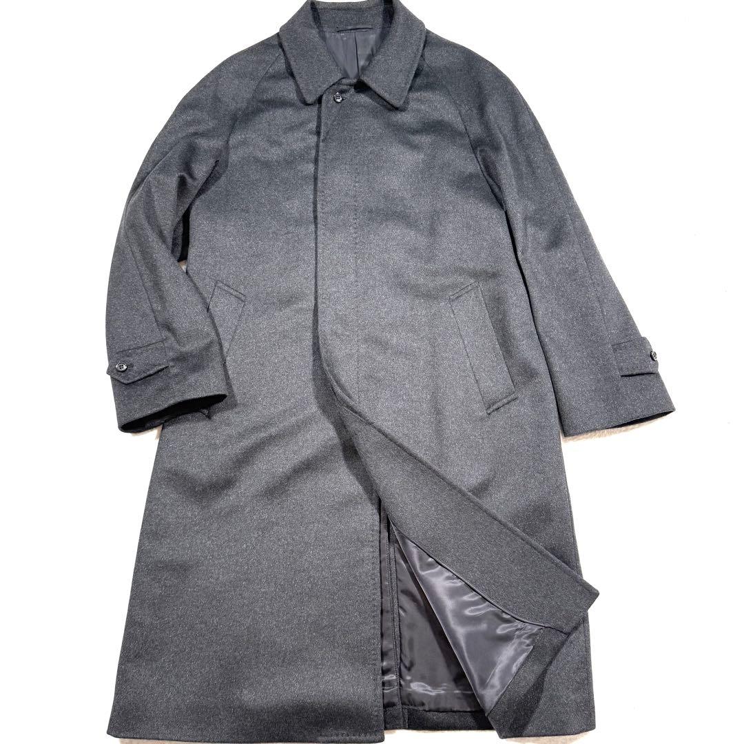 未使用級/カシミヤ100% ピエールバルマン ステンカラーコート L グレー