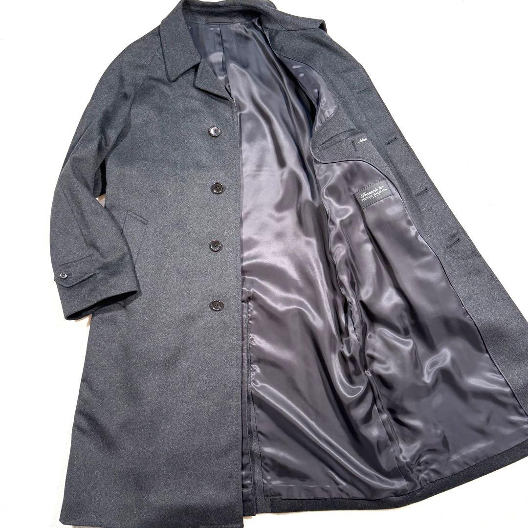 未使用級/カシミヤ100% ピエールバルマン ステンカラーコート L グレー