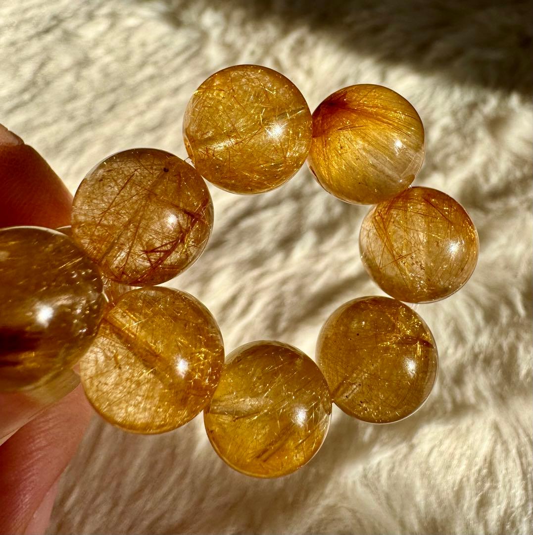 40%OFF 極上質•ゴールドルチルクォーツ ブレスレット ミチミチ