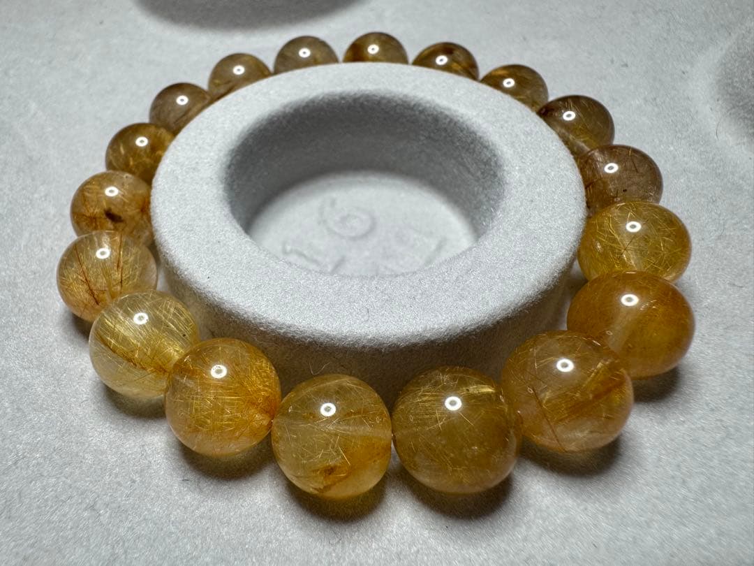 40%OFF 極上質•ゴールドルチルクォーツ ブレスレット ミチミチ