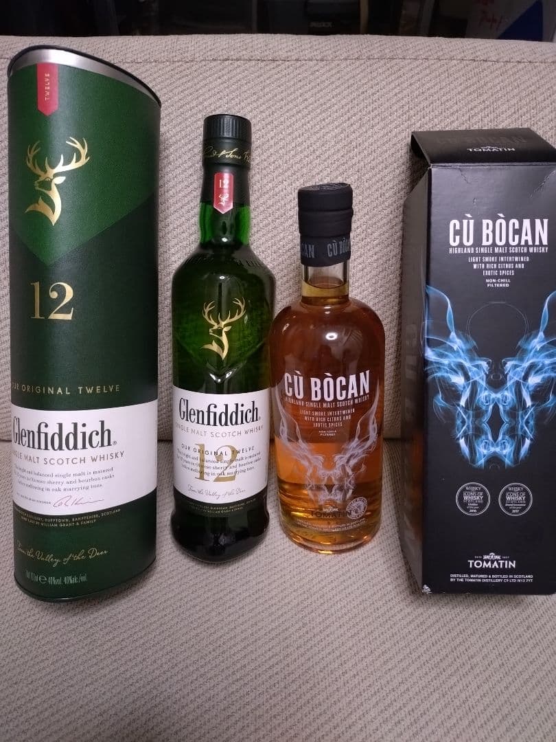 シングルモルト　グレンフィディック12年、トマーティン クボカン