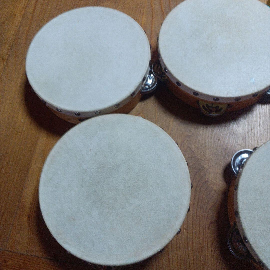 ヤマヨタンバリン・中古品 木製シンバル付きタンバリン5個セット ８日タイムセール