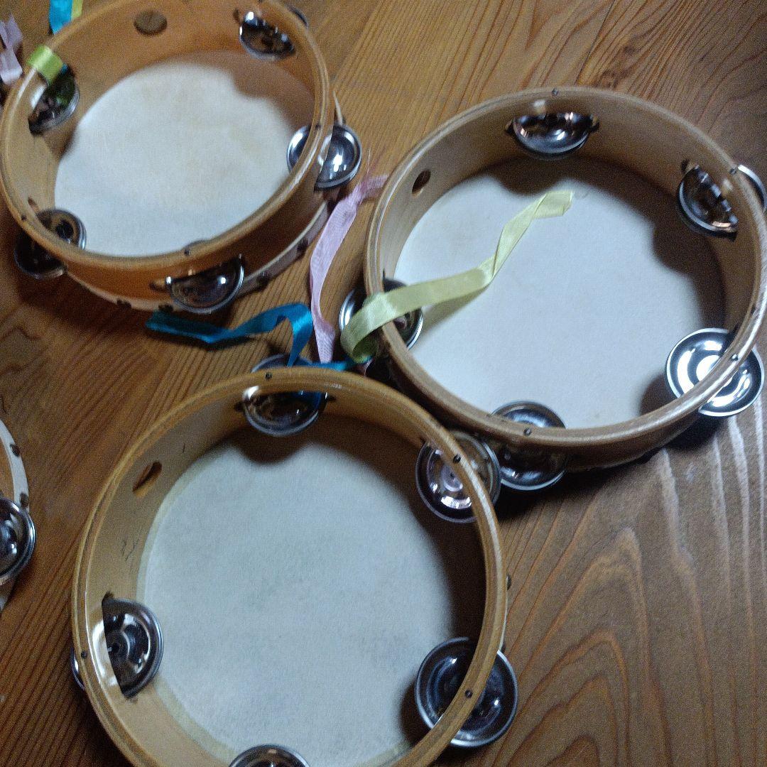 ヤマヨタンバリン・中古品 木製シンバル付きタンバリン5個セット ８日タイムセール