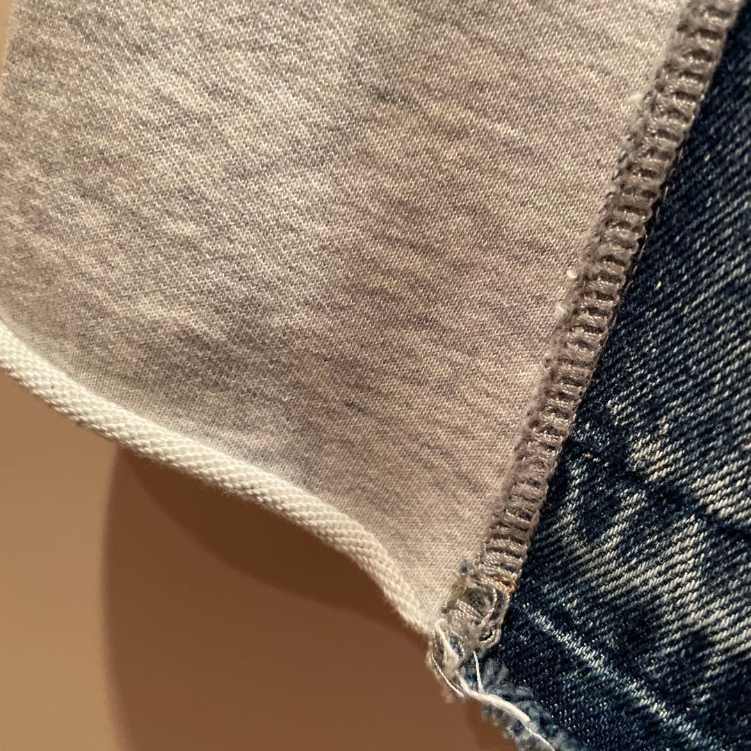 デニムドッキングスウェットロングスカート