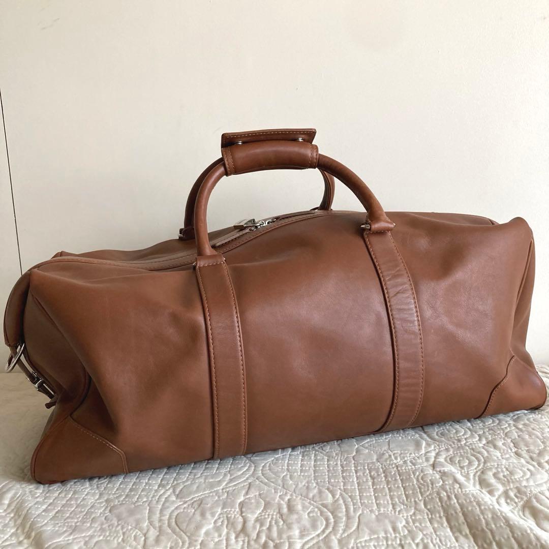 6*h様 COACH コーチ ボストン レザー 本革 バッグ 旅行 ブラウン