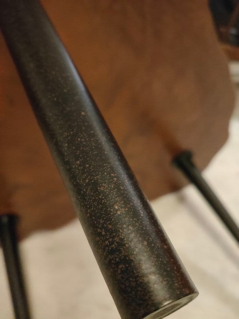 【美品】欅一枚板✕金属黒脚　無垢　木製センターテーブル ブラウン