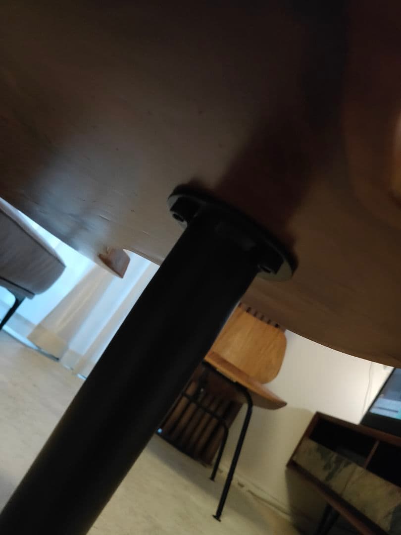 【美品】欅一枚板✕金属黒脚　無垢　木製センターテーブル ブラウン