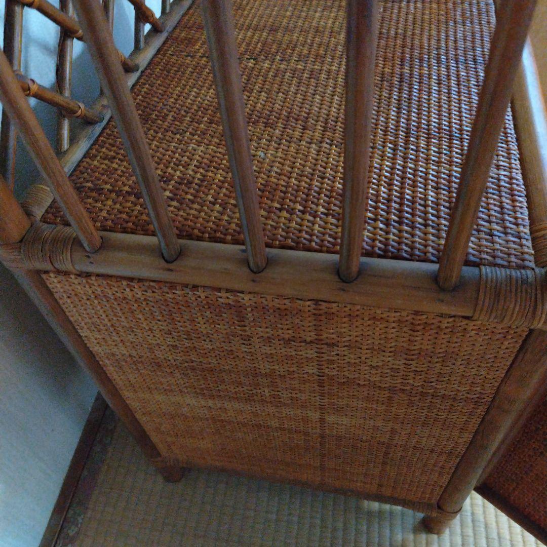 ラタン製オープンシェルフ 3段　藤ラック　本棚