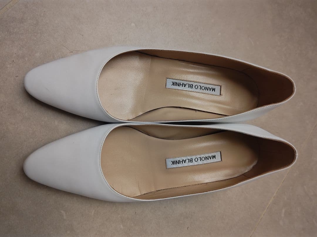 よーぜふさま専用 MANOLO BLAHNIK ホワイト 5センチヒール