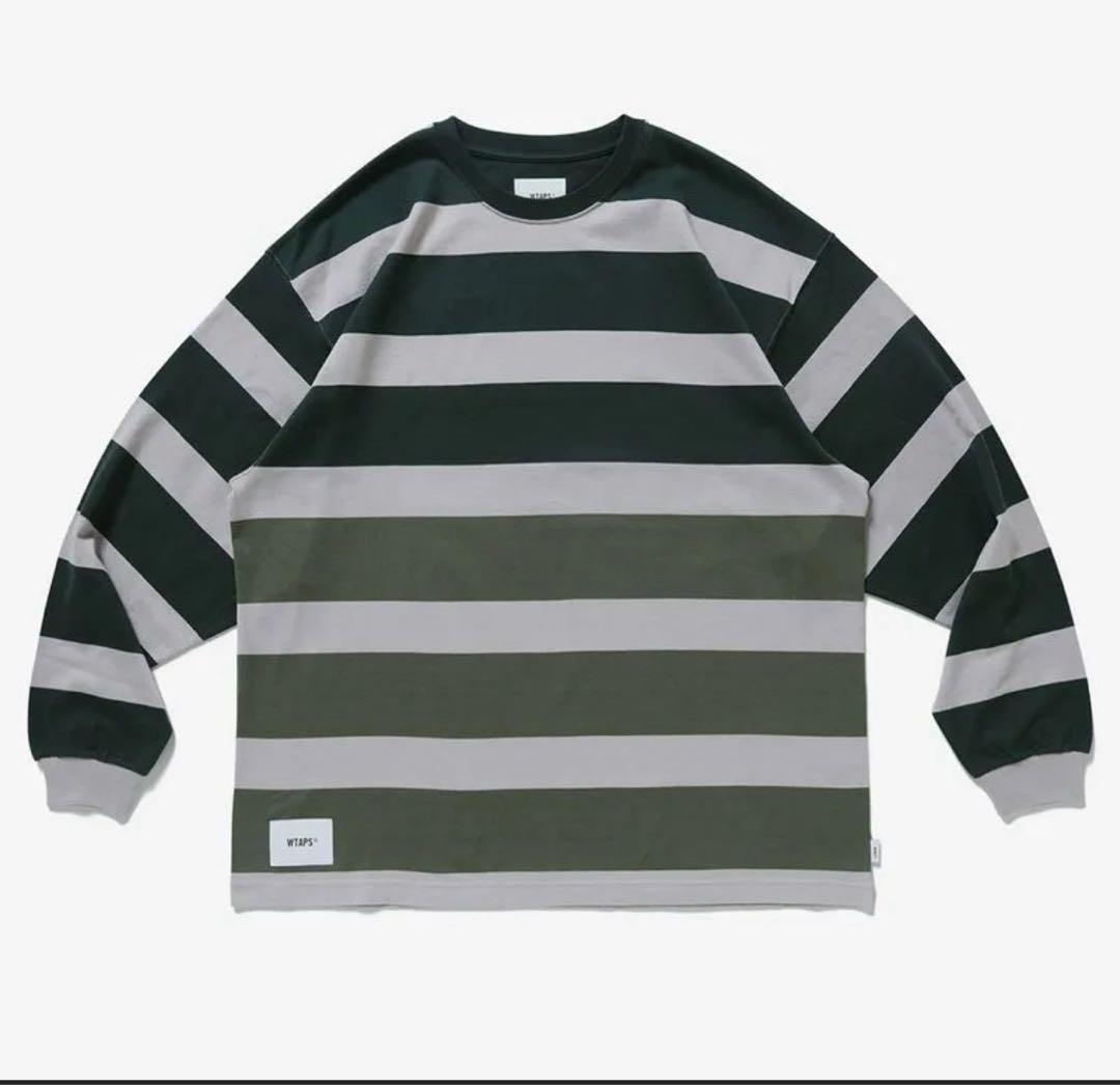 WTAPS 22SS LANE ボーダー L/S COTTON GREEN