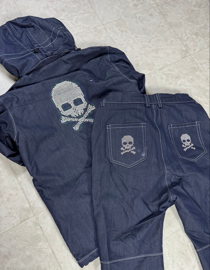 【ZEXスワロフスキー】⭐️激レア　上衣Ｍ・下L スノーボードウェアセット スカル