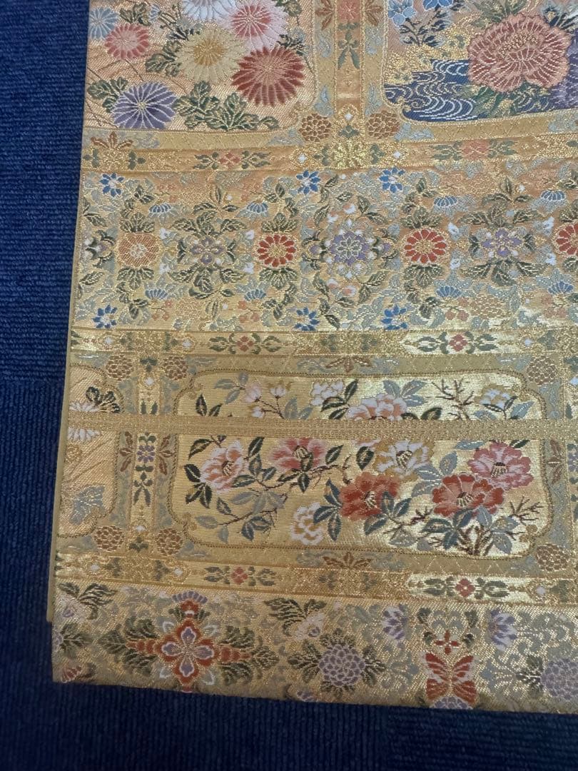 2679袋帯 古代彫金紋 西陣織 金糸　高級上質上品　約440cm 未使用