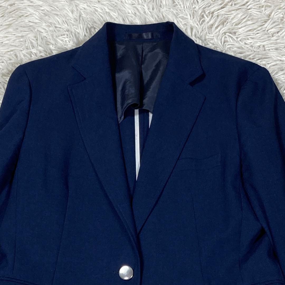 レミュー　アオキ　ネイビー　銀ボタン　ストレッチ素材　ウォッシャブル　サイズXL