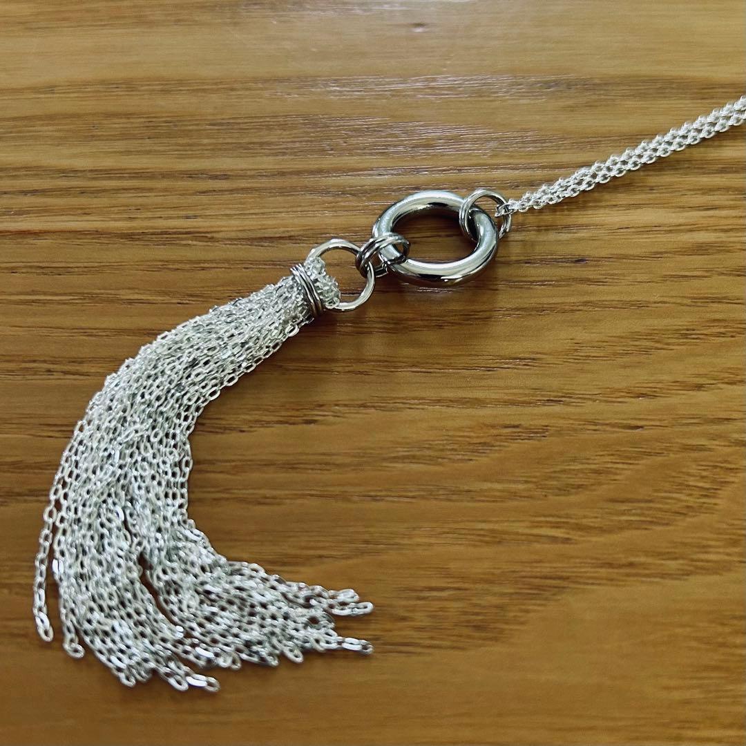 【ハンドメイド】タッセル ネックレス シルバー925 ロング