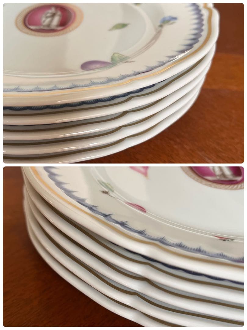 【希少品】新品　リチャードジノリ★イタリアンフルーツカメオ★デザート皿　5枚