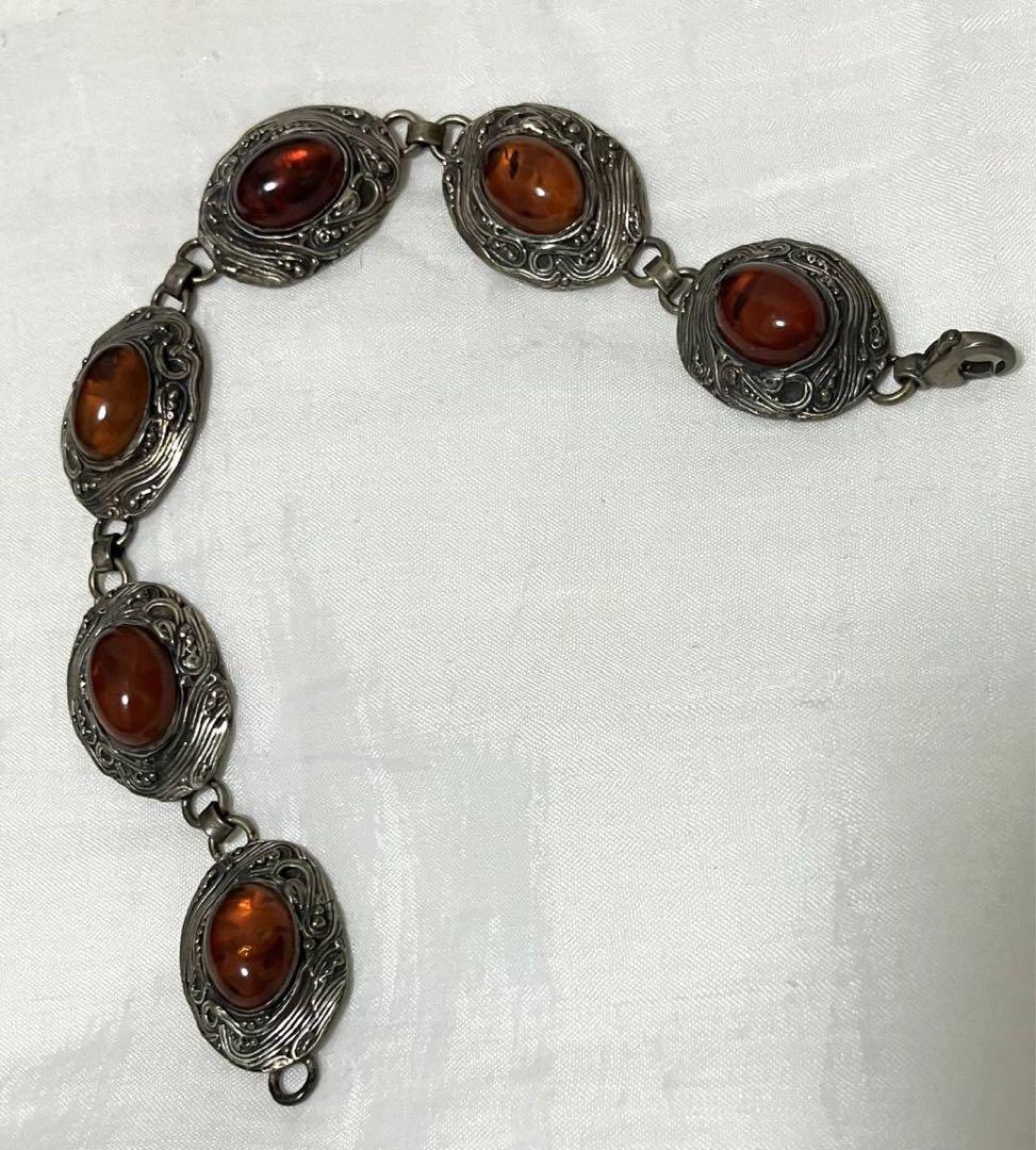 アンティークヴィンテージ☆琥珀ブレスレット