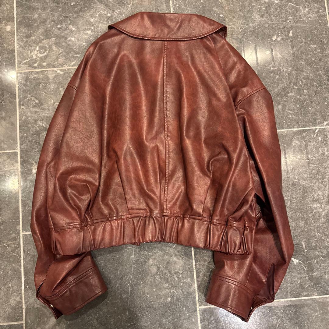 searoomlynn Ecoレザーヴィンテージブルゾン　ワインレッド