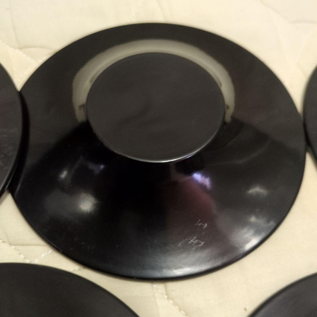 蔵出し　美品　漆器　津軽塗り　茶托　湯飲み受け皿　5枚セット