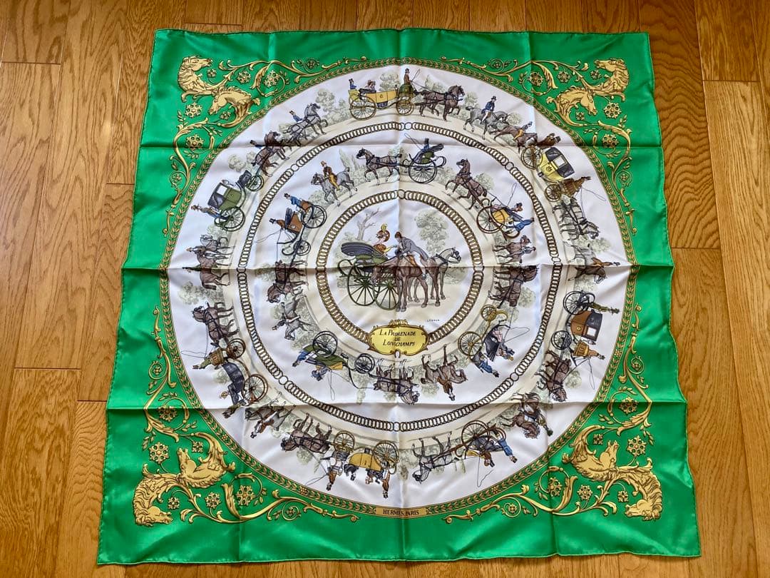 【ウィステリア】 エルメス スカーフ カレ90 ロンシャンへの散歩