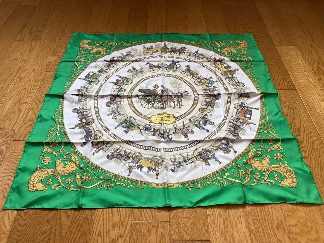 【ウィステリア】 エルメス スカーフ カレ90 ロンシャンへの散歩