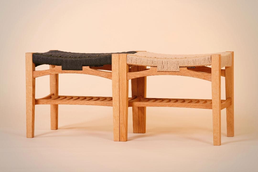 木製スツール　ペーパーコード