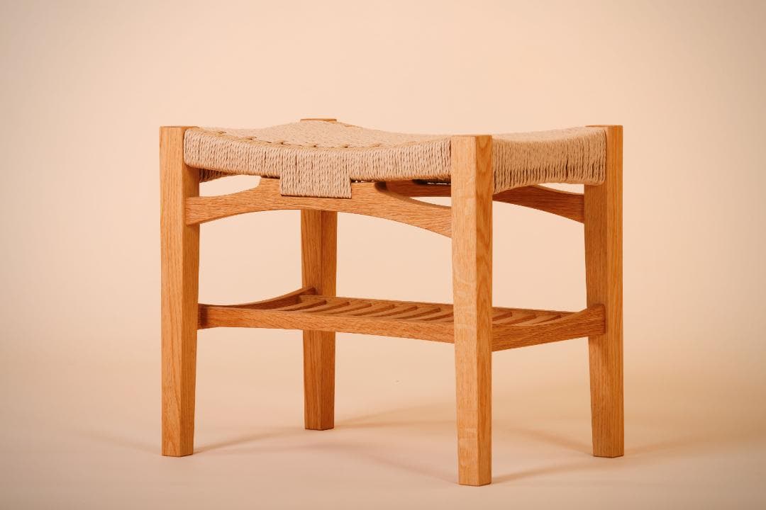 木製スツール　ペーパーコード
