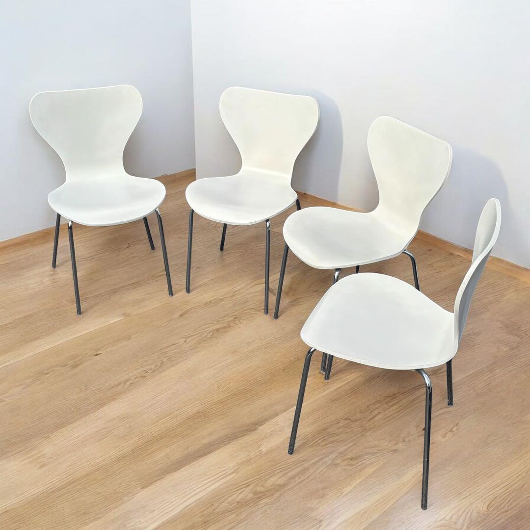 美品✨フリッツハンセン セブンチェア リプロダクト ホワイト 4脚 ダイニング
