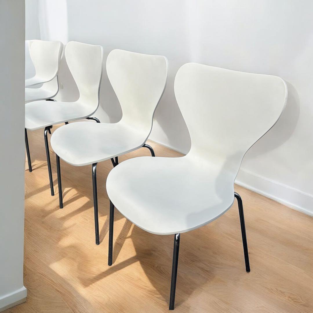 美品✨フリッツハンセン セブンチェア リプロダクト ホワイト 4脚 ダイニング