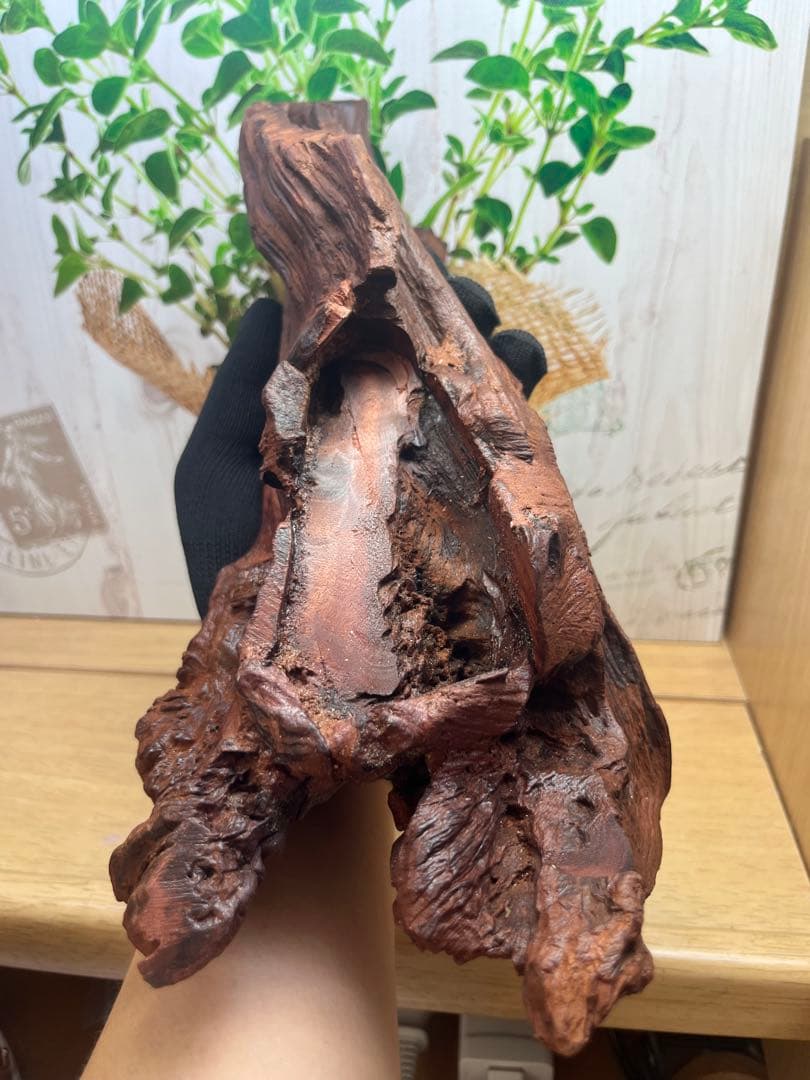 天然石　トロレアイト　カービング鷹　オーダー台座付き　大きな彫刻No.891