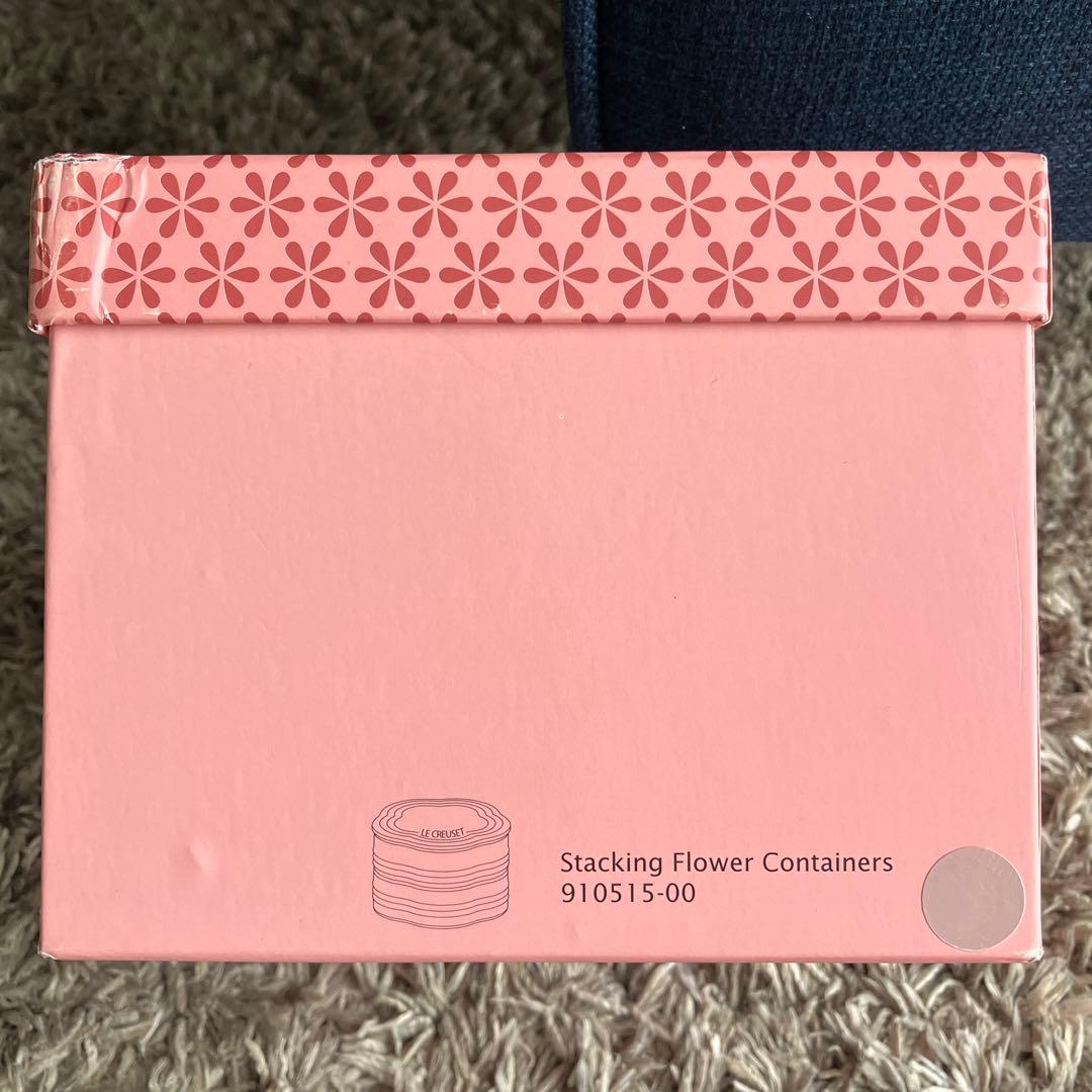 フラワースタッキングラムカン　桜シフォンピンク　ル・クルーゼ　フルール　コンテナ